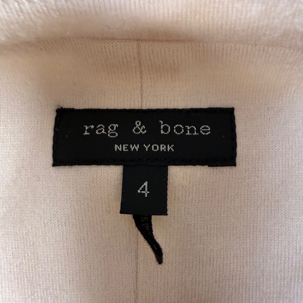 Rag & Bone Blazer Jacket Collarless Button Front Beige Women's Size 4 - Picture 3 of 10